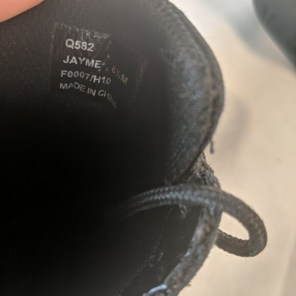 Coach Jayme Black Sneakers Shoes Q582 Womens US 8.5 Black Silver Monogram Tennis - Picture 9 of 12